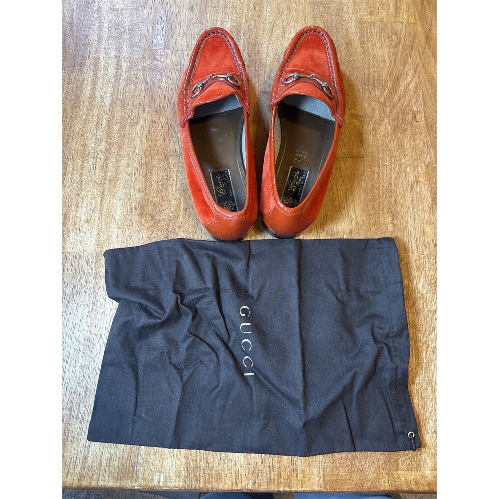 Vintage Gucci Loafer, Red, Velvet/Patent, Women’s Size 38 US 7 - Picture 10 of 11